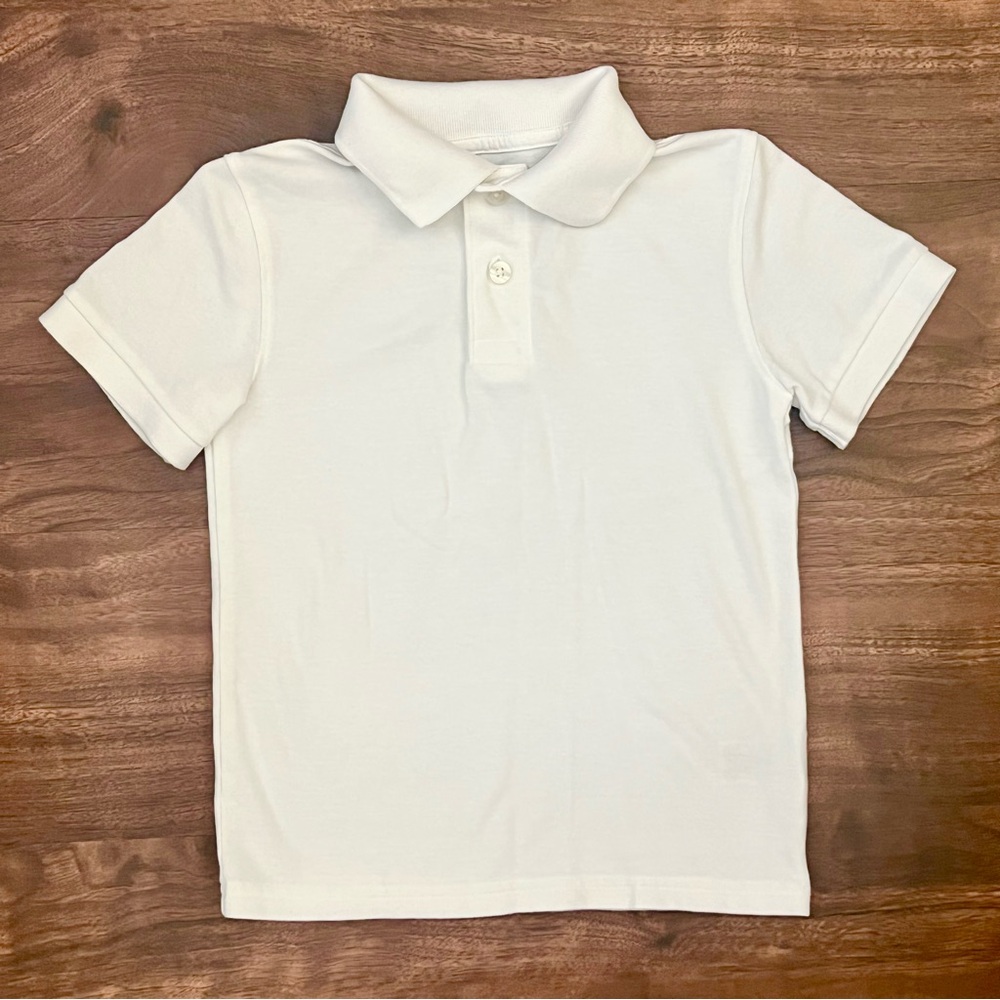 Cat & Jack Unisex School Uniform White Polo Shirt Short Sleeve Size XS 4-5
